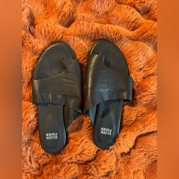 Eileen Fisher - Ty Washed Leather Slide - Black - US 7.5 - Picture 6 of 8